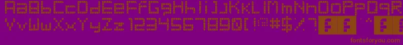 RetroParty-fontti – ruskeat fontit violetilla taustalla