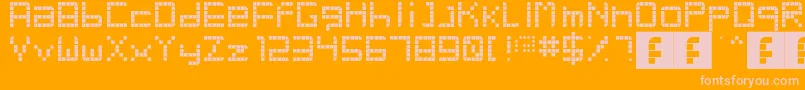 RetroParty-fontti – vaaleanpunaiset fontit oranssilla taustalla