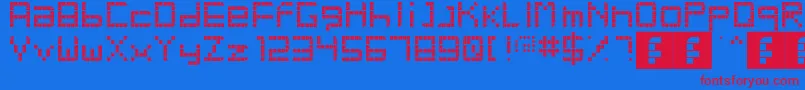 RetroParty Font – Red Fonts on Blue Background