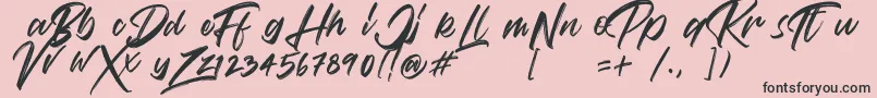 Police VaughanHandstylishfontDemo – polices noires sur fond rose
