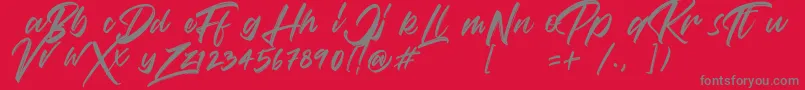 VaughanHandstylishfontDemo Font – Gray Fonts on Red Background
