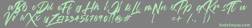 VaughanHandstylishfontDemo Font – Green Fonts on Gray Background