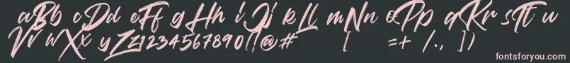 フォントVaughanHandstylishfontDemo – 黒い背景にピンクのフォント