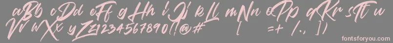 VaughanHandstylishfontDemo Font – Pink Fonts on Gray Background
