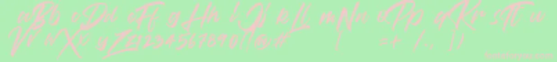 VaughanHandstylishfontDemo Font – Pink Fonts on Green Background