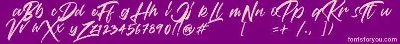 fuente VaughanHandstylishfontDemo – Fuentes Rosadas Sobre Fondo Morado