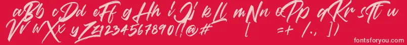 More about VaughanHandstylishfontDemo Font VaughanHandstylishfontDemo Font – Pink Fonts on Red Background