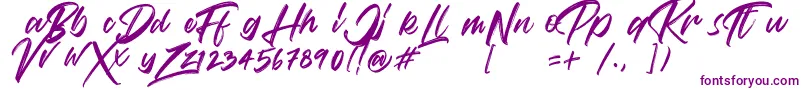 Police VaughanHandstylishfontDemo – polices violettes sur fond blanc