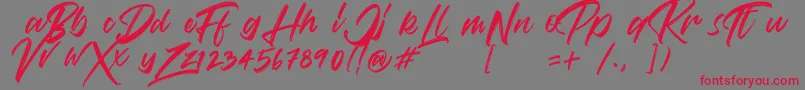 Police VaughanHandstylishfontDemo – polices rouges sur fond gris