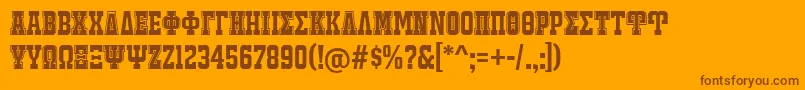 JackportGreekNcv Font – Brown Fonts on Orange Background