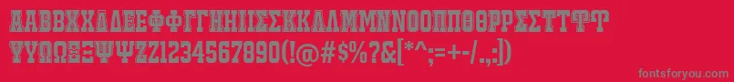 JackportGreekNcv Font – Gray Fonts on Red Background