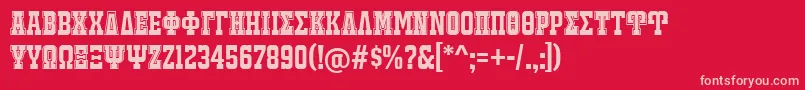 JackportGreekNcv Font – Pink Fonts on Red Background