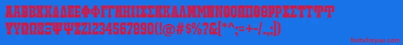 JackportGreekNcv Font – Red Fonts on Blue Background