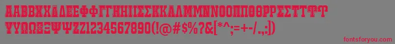 JackportGreekNcv Font – Red Fonts on Gray Background