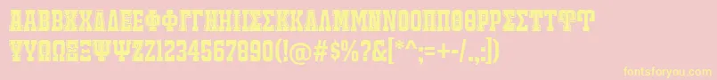 JackportGreekNcv Font – Yellow Fonts on Pink Background