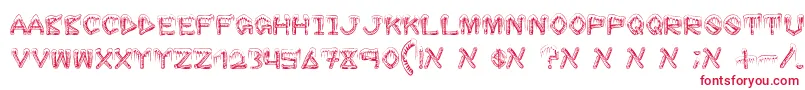 IceSticks Font – Red Fonts on White Background