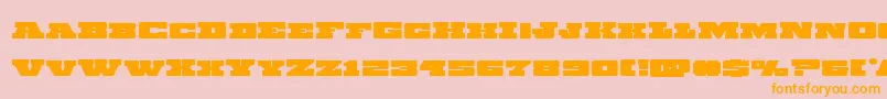 Chicagoexpressexpand-Schriftart – Orangefarbene Schriften auf rosa Hintergrund