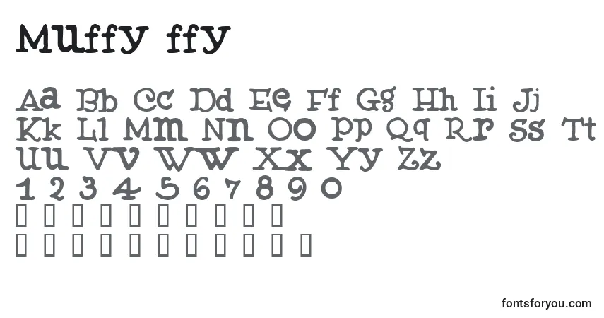 Czcionka Muffy ffy – alfabet, cyfry, specjalne znaki