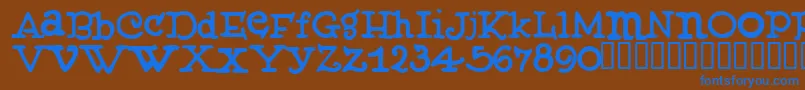 Muffy ffy Font – Blue Fonts on Brown Background