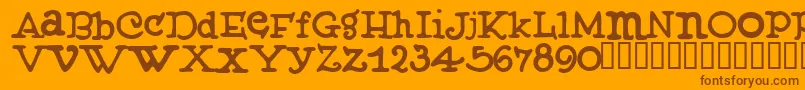 Muffy ffy Font – Brown Fonts on Orange Background