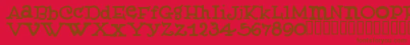 Muffy ffy Font – Brown Fonts on Red Background