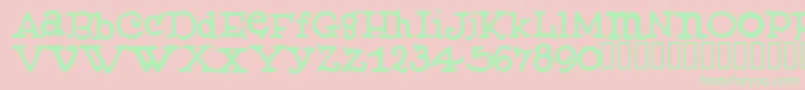 Muffy ffy Font – Green Fonts on Pink Background