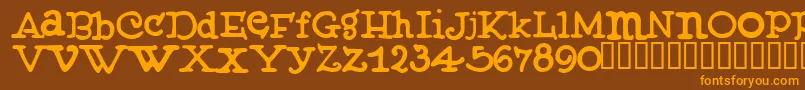 Muffy ffy Font – Orange Fonts on Brown Background