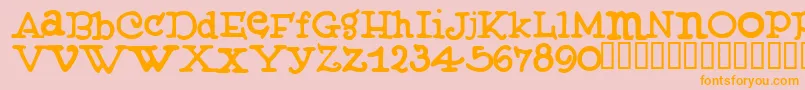 Muffy ffy Font – Orange Fonts on Pink Background
