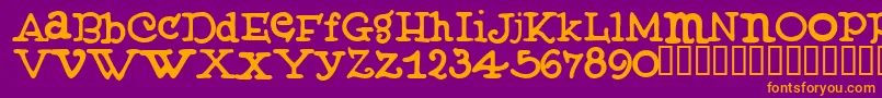 Muffy ffy Font – Orange Fonts on Purple Background