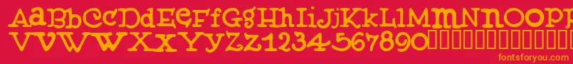 Muffy ffy Font – Orange Fonts on Red Background