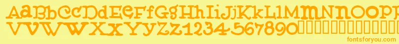 Muffy ffy Font – Orange Fonts on Yellow Background