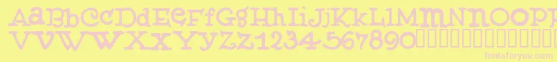 Muffy ffy Font – Pink Fonts on Yellow Background