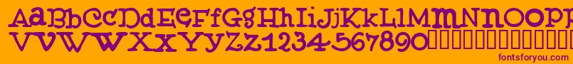 Muffy ffy Font – Purple Fonts on Orange Background