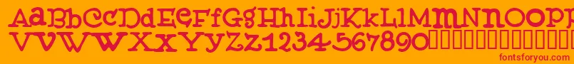 Muffy ffy Font – Red Fonts on Orange Background