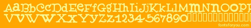 Muffy ffy Font – Yellow Fonts on Orange Background