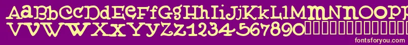 Muffy ffy Font – Yellow Fonts on Purple Background