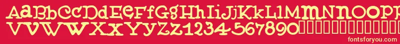 Muffy ffy Font – Yellow Fonts on Red Background