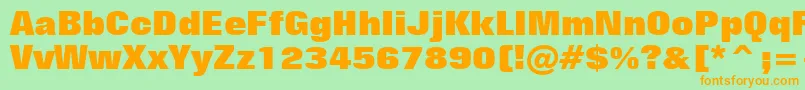 FolioExtraBoldBt Font – Orange Fonts on Green Background