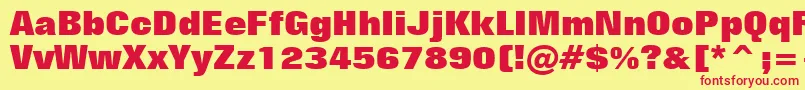 FolioExtraBoldBt Font – Red Fonts on Yellow Background