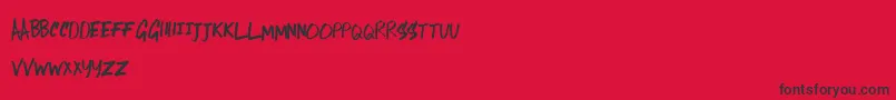 Fonte LostInTheSound – fontes pretas em um fundo vermelho
