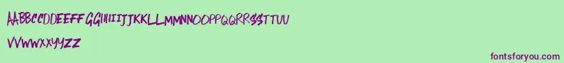 LostInTheSound-Schriftart – Violette Schriften auf grünem Hintergrund