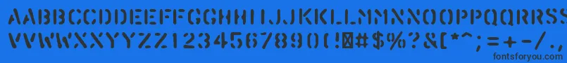 PfstampsproBlur Font – Black Fonts on Blue Background