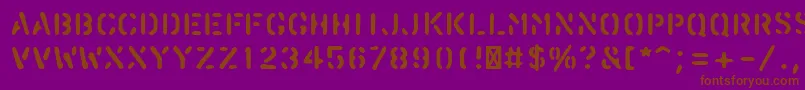 Fonte PfstampsproBlur – fontes marrons em um fundo roxo