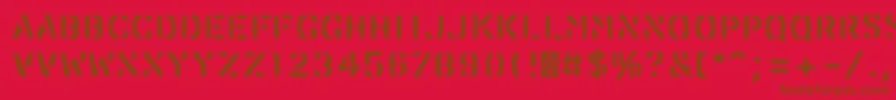 PfstampsproBlur-fontti – ruskeat fontit punaisella taustalla