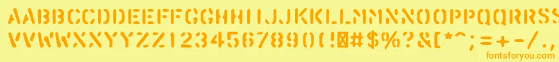 PfstampsproBlur Font – Orange Fonts on Yellow Background