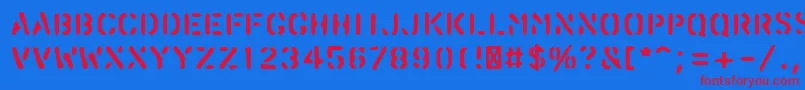 PfstampsproBlur Font – Red Fonts on Blue Background