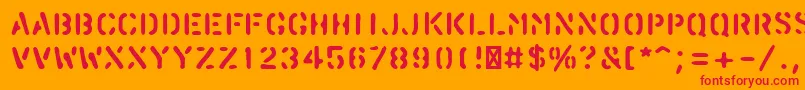 PfstampsproBlur Font – Red Fonts on Orange Background