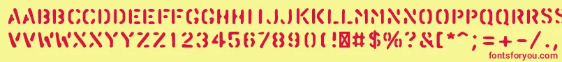 PfstampsproBlur Font – Red Fonts on Yellow Background
