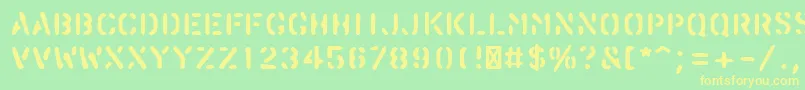 PfstampsproBlur Font – Yellow Fonts on Green Background