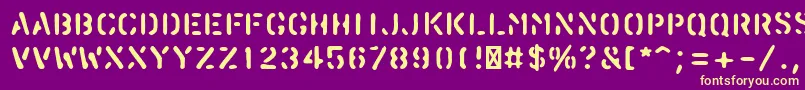 PfstampsproBlur Font – Yellow Fonts on Purple Background